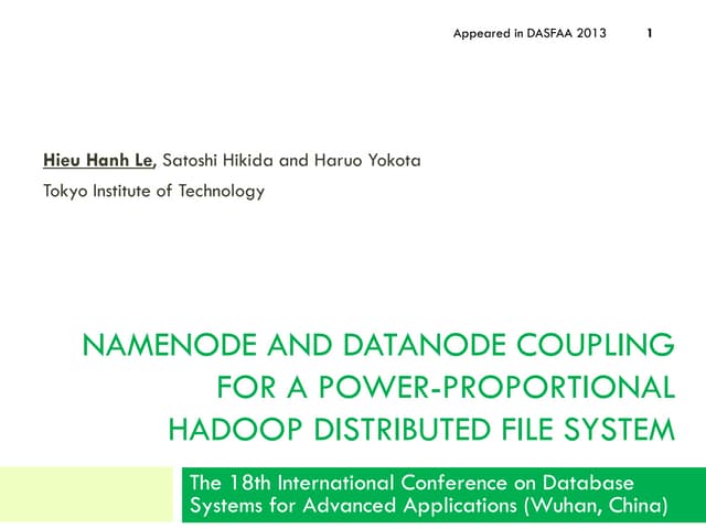 NameNode and DataNode Couplingfor ...