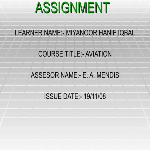 aviation assignment for frankfinn student