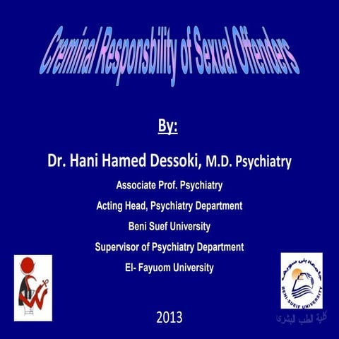 Hani hmed dessoki,forensic psychiatry