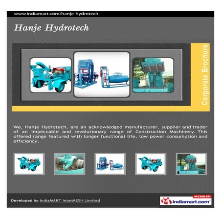 Hanje Hydrotech, Sangli, Construction Machine