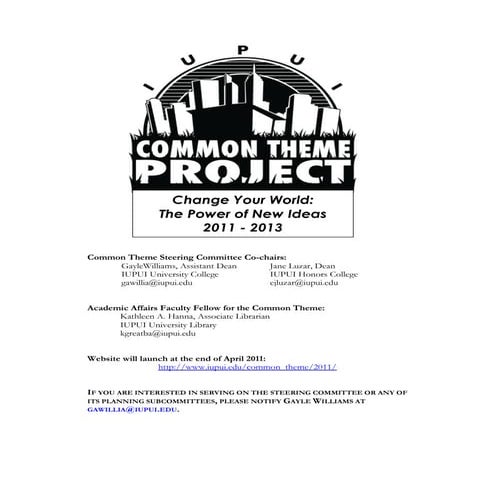 The Common Theme Project -  handout for Nursing