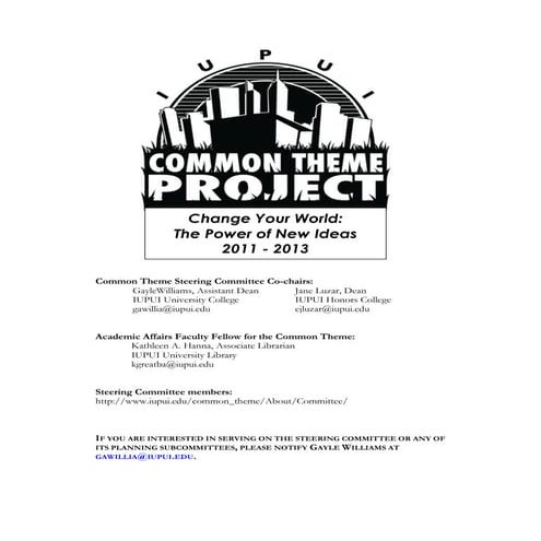 The Common Theme Project -  handout for sla