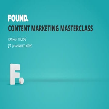 Using content to build Brand by Hannah Thorpe