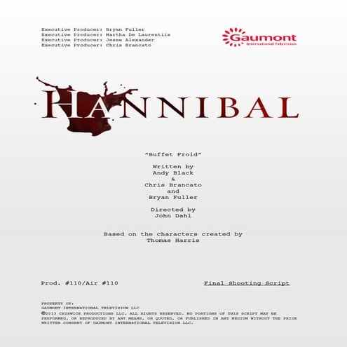 Hannibal episode 110 buffet froid
