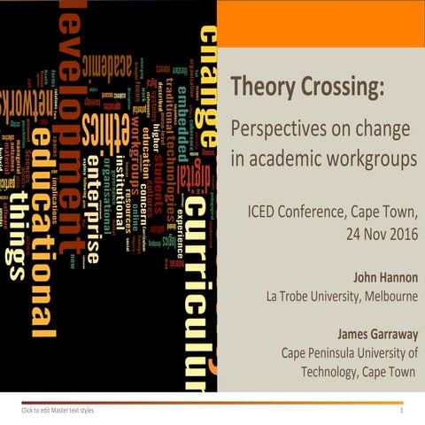 Putting Theory to Work: Comparing theoretical perspectives on academic practices in teaching and learning change