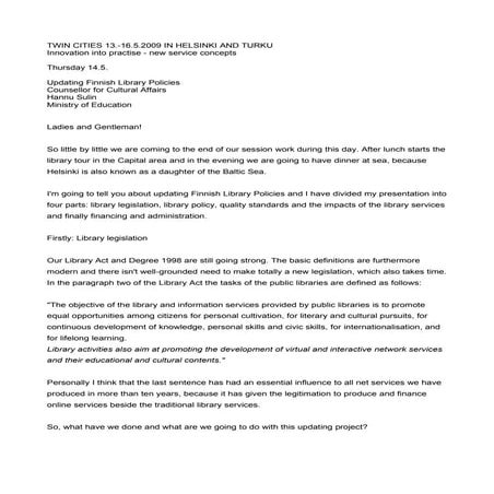 Updating Finnish Library Policies