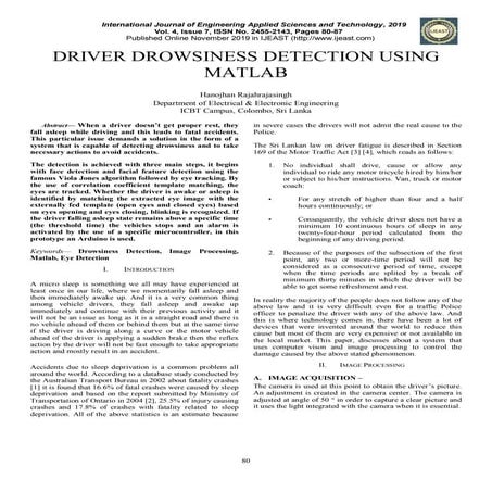 Driver Drowsiness Detection Using Matlab