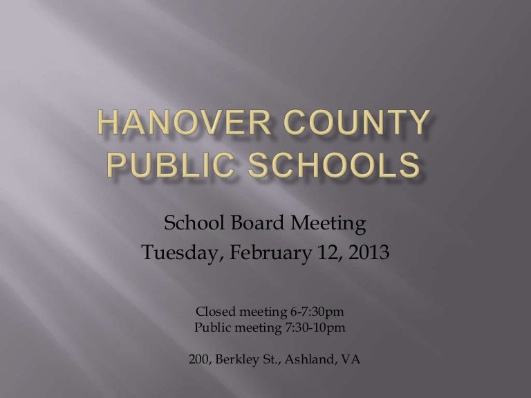Hanover County Public Schools SBM