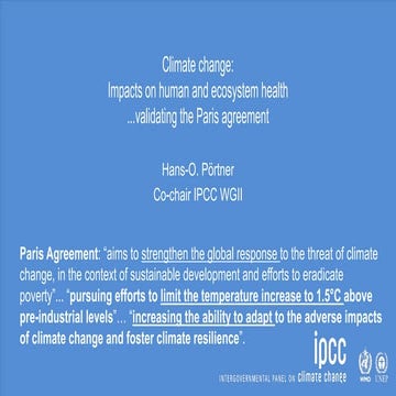 Climate Change Impacts and Adaptation: key messages of the IPCC Fifth Assessm...