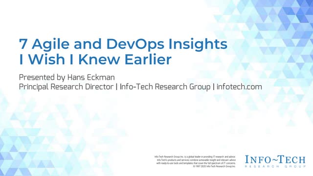 Hans Eckman: 7 Agile and DevOps Insights I Wish I Knew Earlier