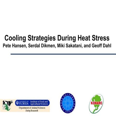 Cooling Strategies During Heat Stress- Hansen