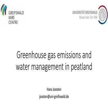 Greenhouse gas emissions and water management in peatland