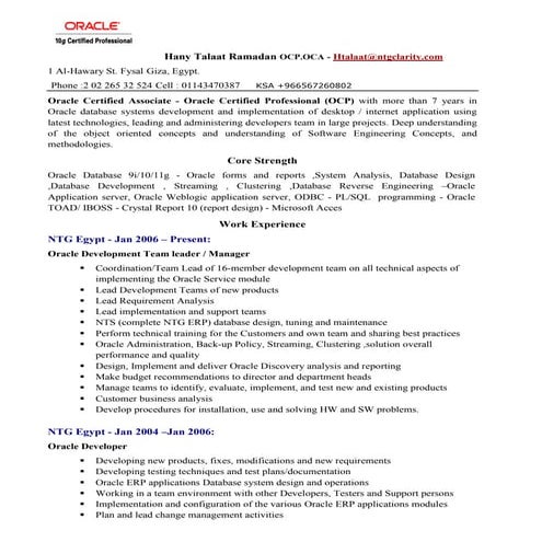 Hany Talaat Resume