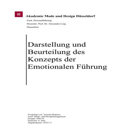 Beurteilung des Konzepts der emotionalen Führung