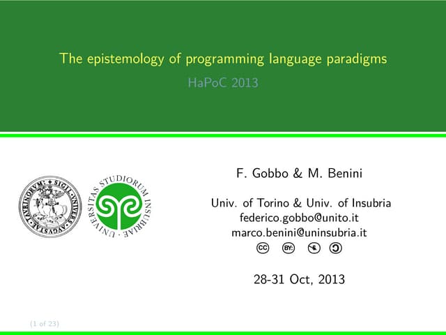 The epistemology of programming language paradigms