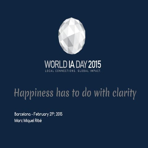 Happiness Has To Do With Clarity - World Information Architecture Day '15