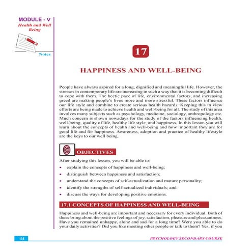 Happiness and well being | PDF