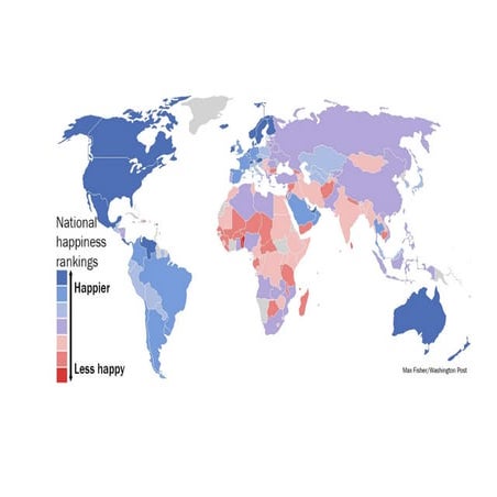 Happiness map of the world