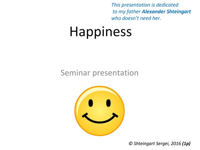 Happiness presentation ppt