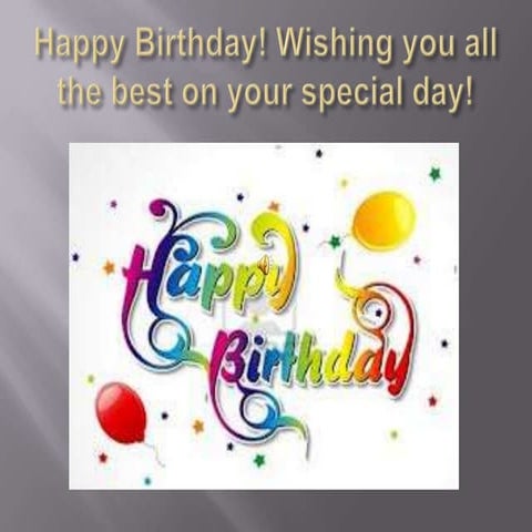 Happy birthday! wishing you all the best | PPTX