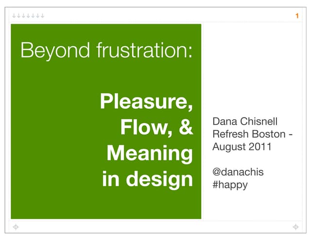 Pleasure, Flow, and Meaning in Design