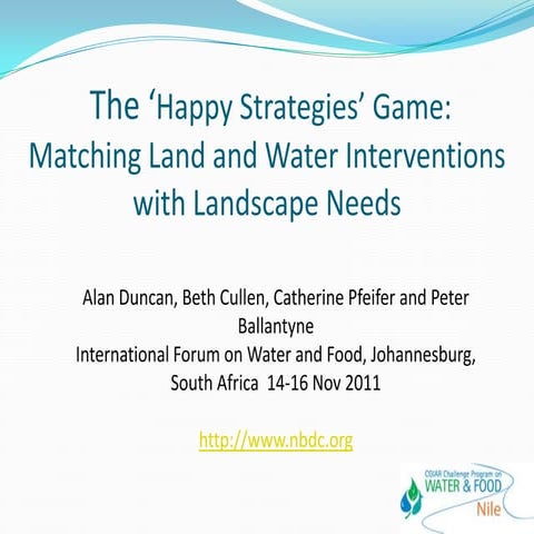 The ‘happy strategies’ game: Matching land and water interventions with lands...
