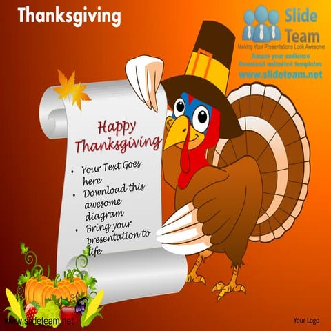 Happy thanksgiving turkey celebrations  powerpoint slides.