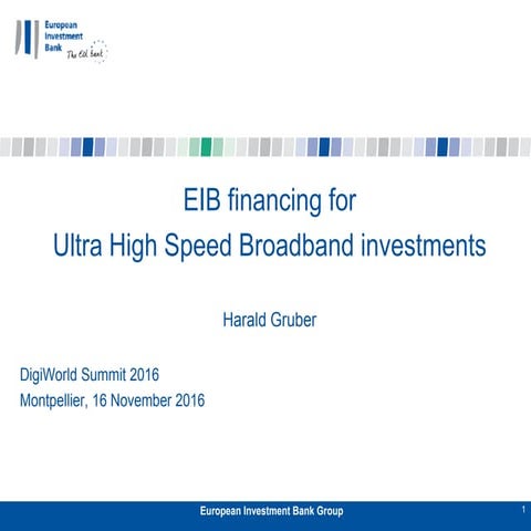 DWS16 - Future networks forum - Harald Gruber, European Investment Bank
