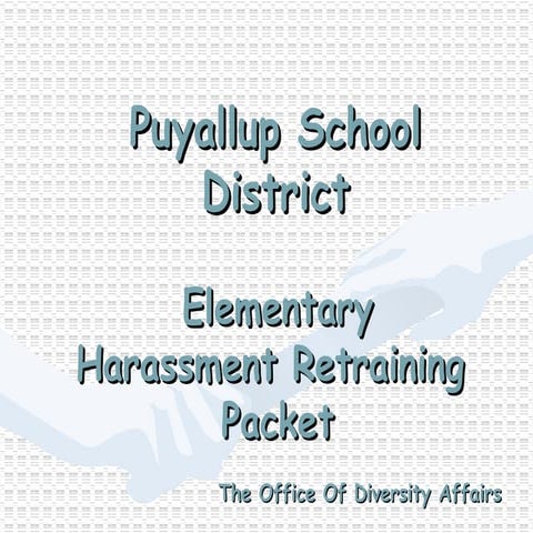 Harassment Retraining Kids