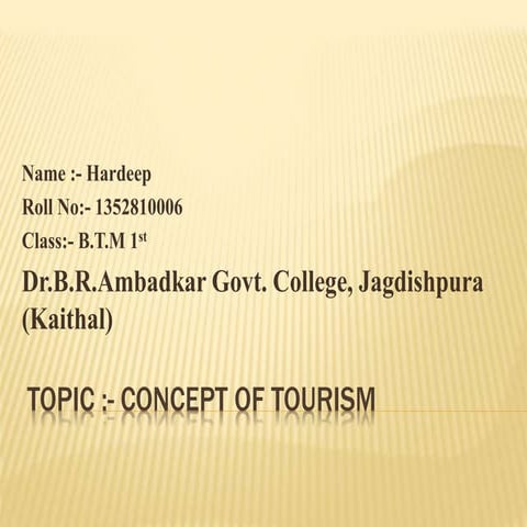 Concept of Tourism