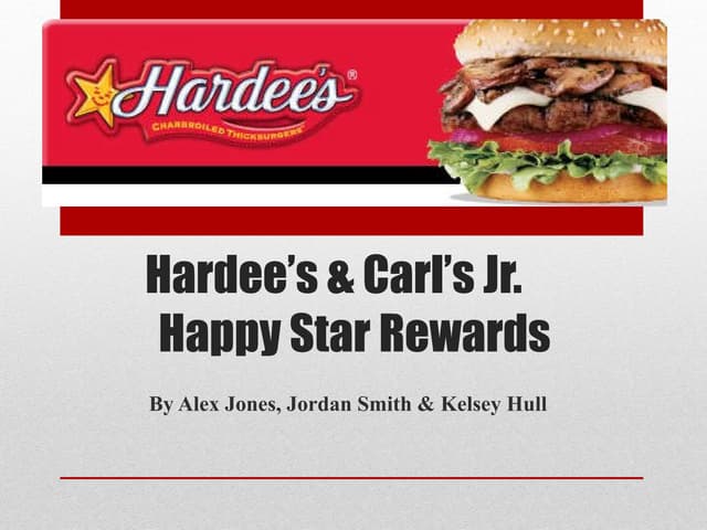 Hardee's happy star rewards