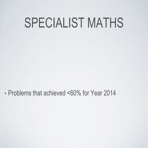 St Josephs Geelong Specialist Maths Lecture
