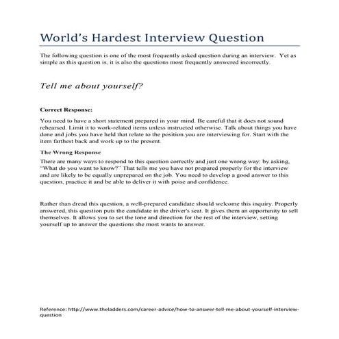 Hardest interview question