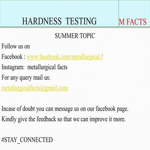 Hardness Testing
