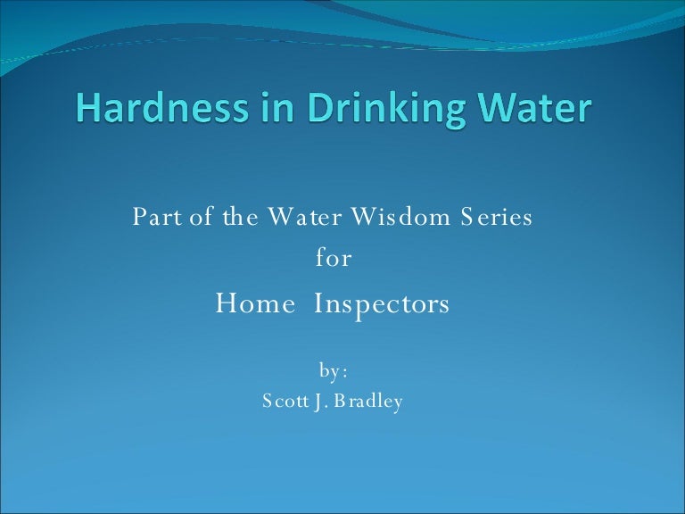 Hardness In Drinking Water