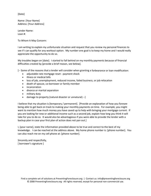 hardship letter sample