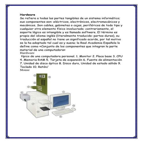 Clasificacion de Hardware y Software