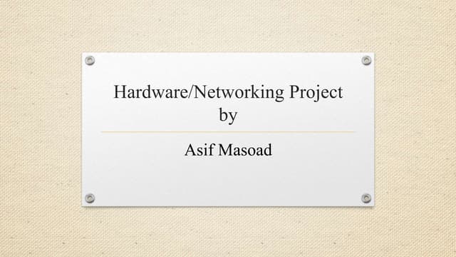 Hardware and network project