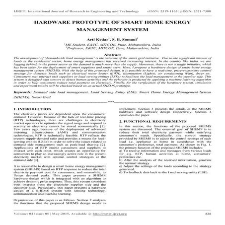 Hardware prototype of smart home energy management system