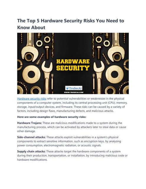 The Top 5 Hardware Security Risks You Need to Know About