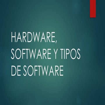Hardware, software y tipos de software