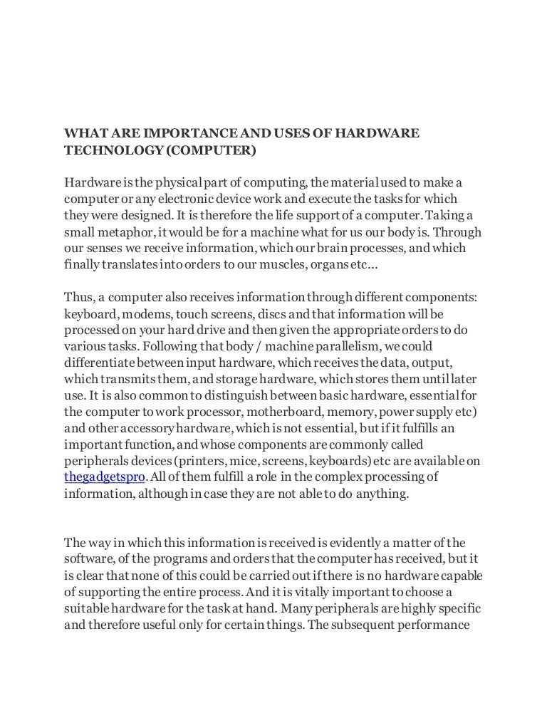 Importance of Hardware Technology ThegadgetsPro
