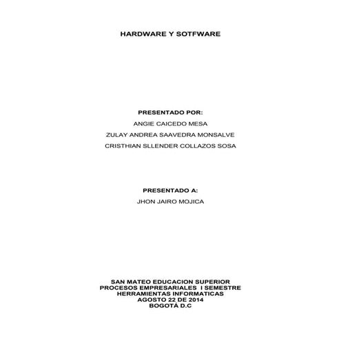 HARDWARE Y SOFTWARE