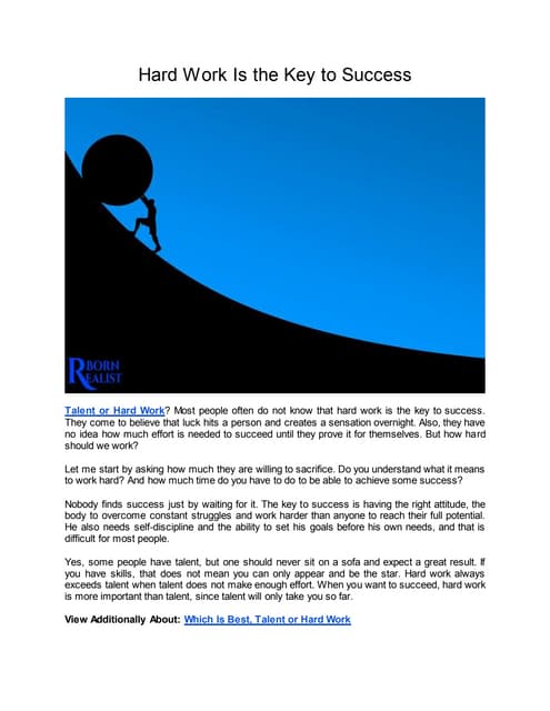 Hard Work is The Key to Success