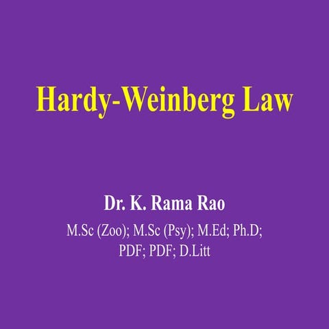 Hardy weinberg law