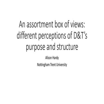 Hardy Patt2016: An assortment box of D&T values