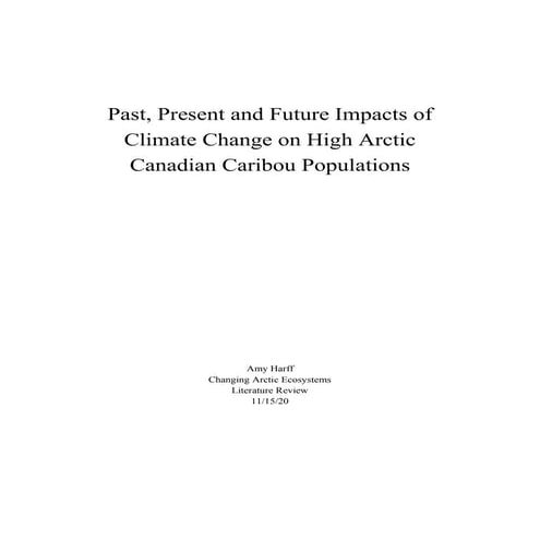 Past, Present and Future Impacts of Climate Change on High Arctic Canadian Ca...