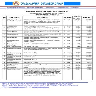 Harga  implant removal kit bk kb n ...