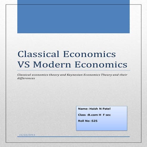 classical vs keynesian economics