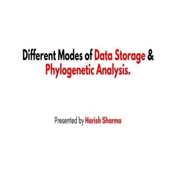 Different Modes of Data Storage and Phylogenetic Analysis